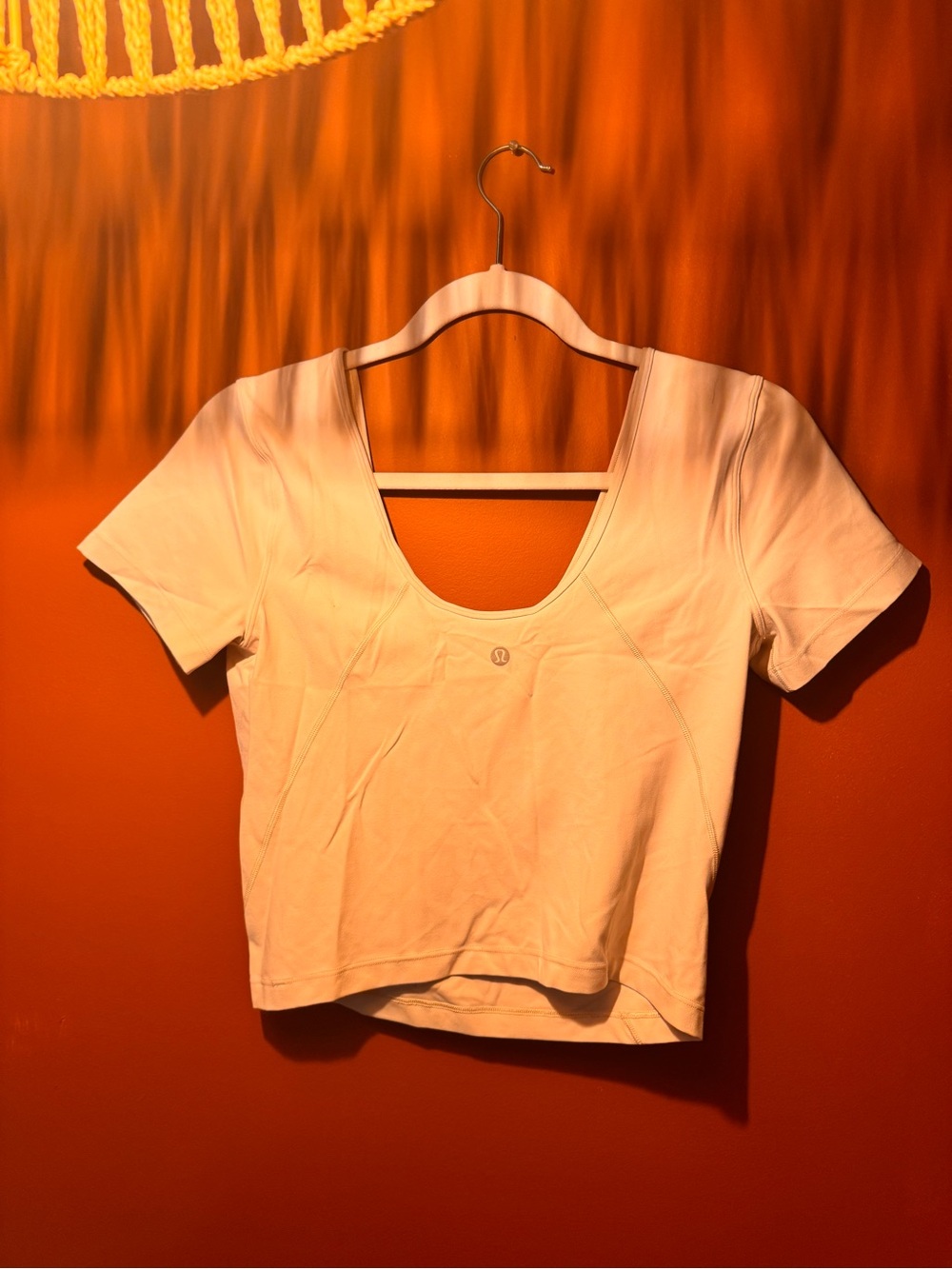 lululemon athletica Cream Scoop Neck Cropped Top